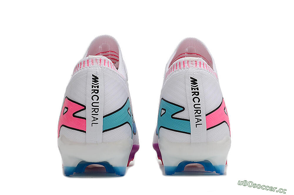 Unisex Nike Air Zoom Mercurial Vapor 15 Elite FG Firm Ground Low-Tops Football Boots - White/Pink/Purple 6
