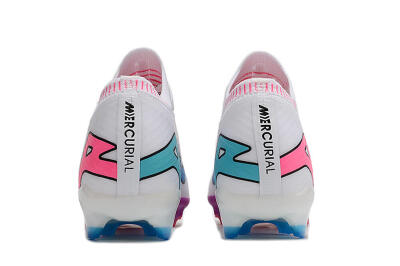 Unisex Nike Air Zoom Mercurial Vapor 15 Elite FG Firm Ground Low-Tops Football Boots - White/Pink/Purple