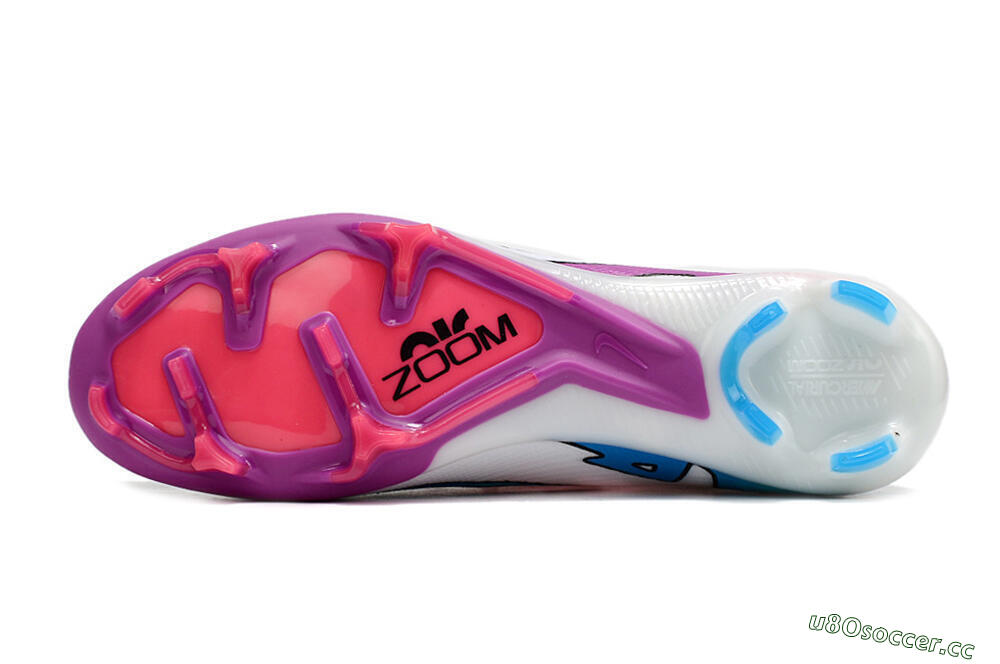 Unisex Nike Air Zoom Mercurial Vapor 15 Elite FG Firm Ground Low-Tops Football Boots - White/Pink/Purple 7