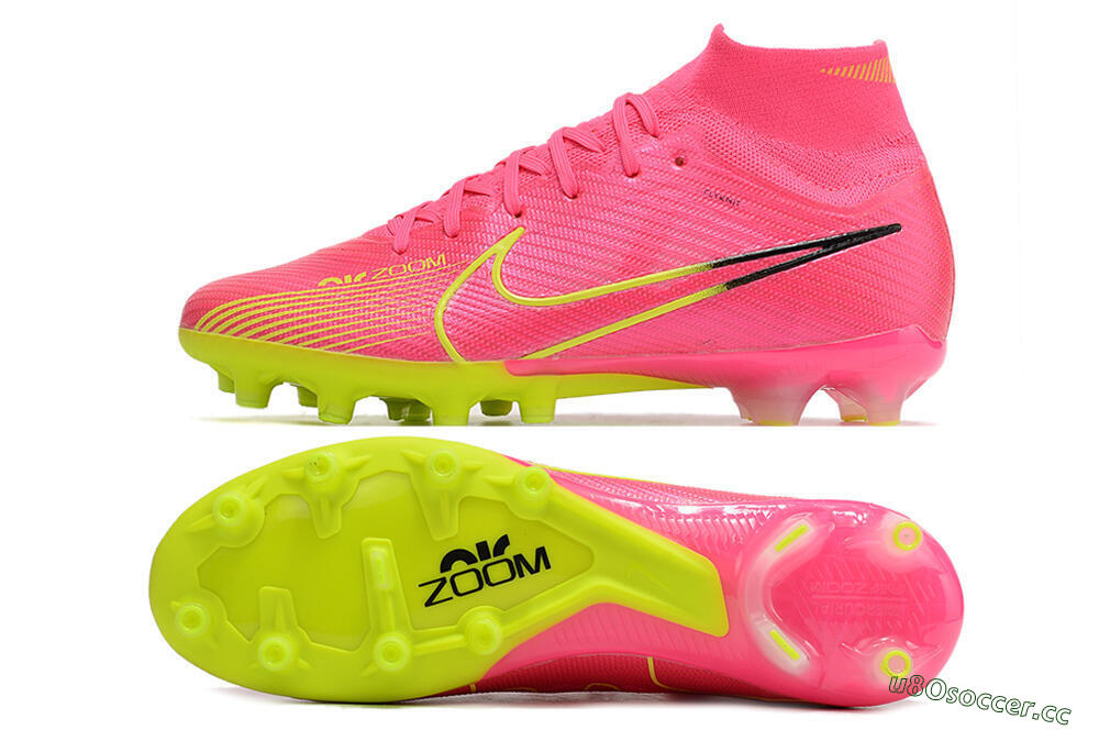 Unisex Nike Zoom Superfly 9 Elite SE AG Artificial Grass High-Tops Football Boots - Pink/Green 1