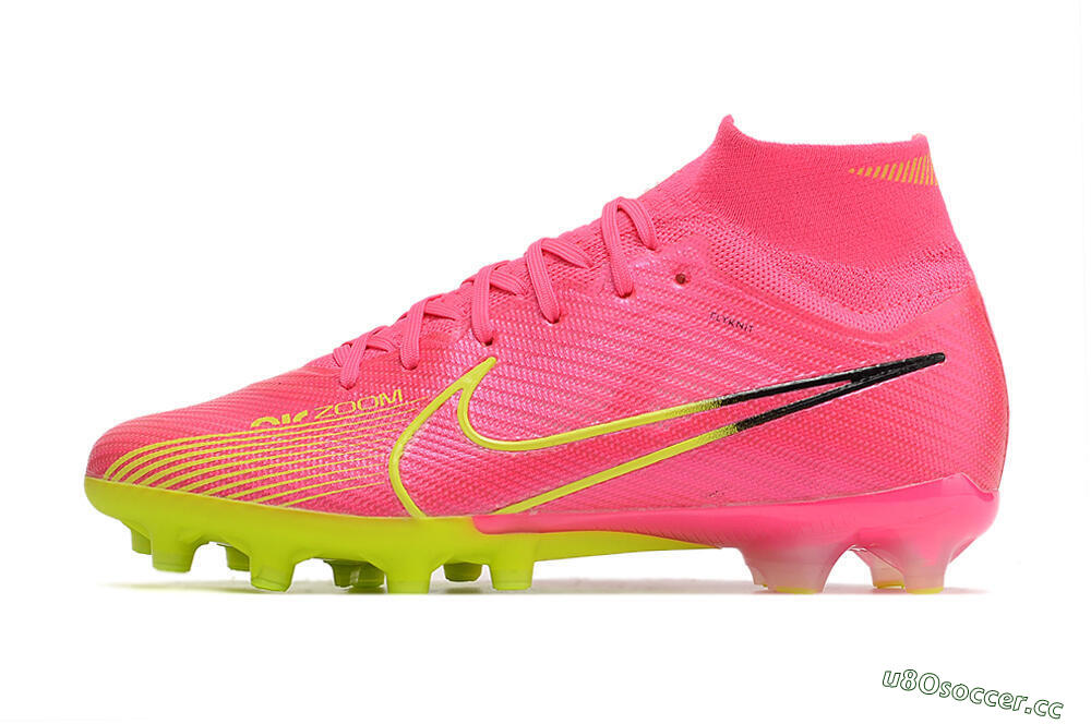 Unisex Nike Zoom Superfly 9 Elite SE AG Artificial Grass High-Tops Football Boots - Pink/Green 0