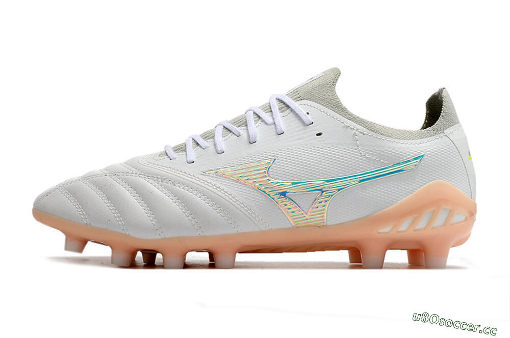 Men's Mizuno Morelia Neo 3 FG Firm Ground Low-Tops Football Boots - White/Blue/Pink 0