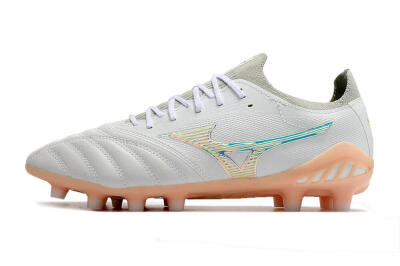Men's Mizuno Morelia Neo 3 FG Firm Ground Low-Tops Football Boots - White/Blue/Pink