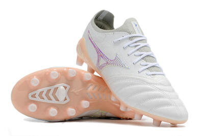 Men's Mizuno Morelia Neo 3 FG Firm Ground Low-Tops Football Boots - White/Blue/Pink