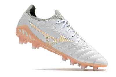 Men's Mizuno Morelia Neo 3 FG Firm Ground Low-Tops Football Boots - White/Blue/Pink