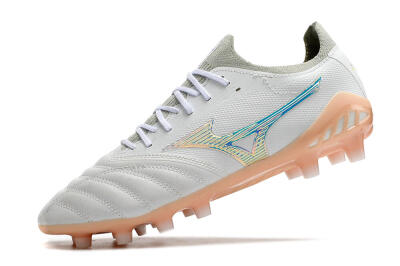Men's Mizuno Morelia Neo 3 FG Firm Ground Low-Tops Football Boots - White/Blue/Pink