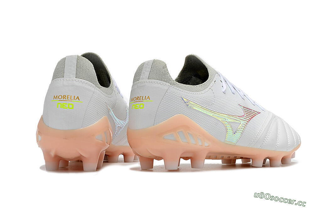 Men's Mizuno Morelia Neo 3 FG Firm Ground Low-Tops Football Boots - White/Blue/Pink 6