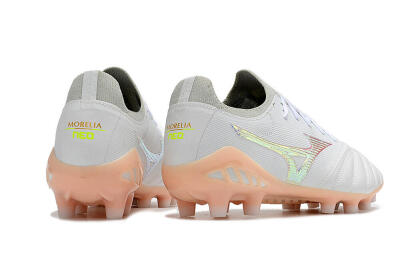 Men's Mizuno Morelia Neo 3 FG Firm Ground Low-Tops Football Boots - White/Blue/Pink