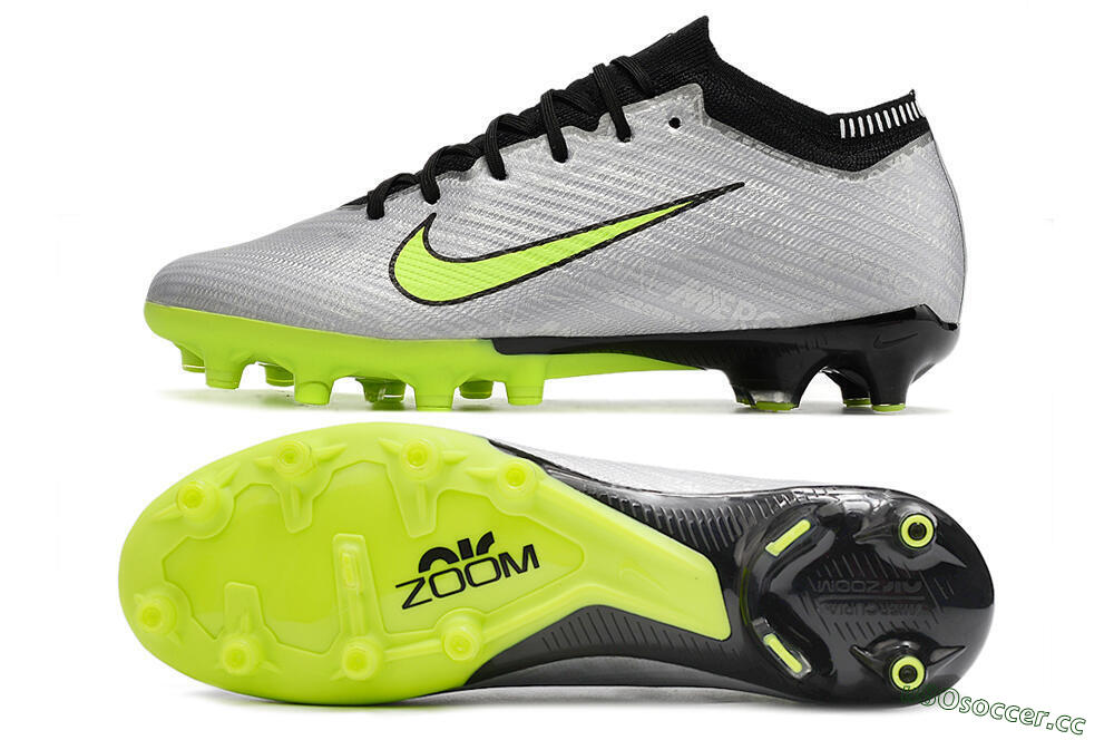 Unisex Nike Air Zoom Vapor 15 Elite SE AG Artificial Grass Low-Tops Football Boots - Silver/Green/Black 1