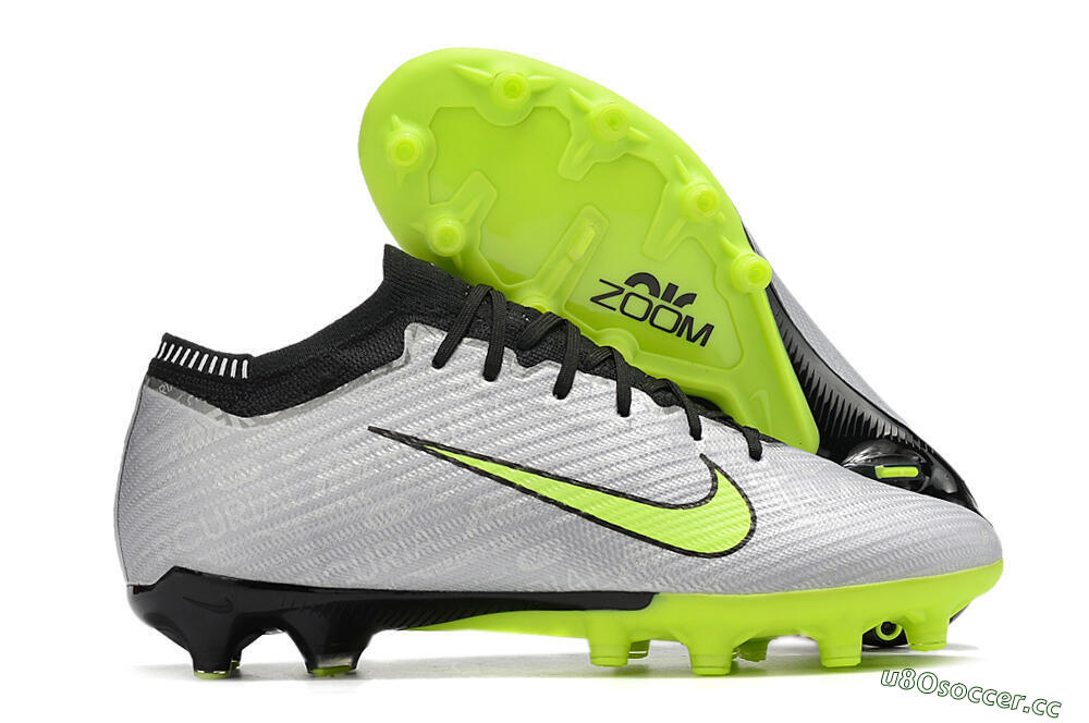 Unisex Nike Air Zoom Vapor 15 Elite SE AG Artificial Grass Low-Tops Football Boots - Silver/Green/Black 2