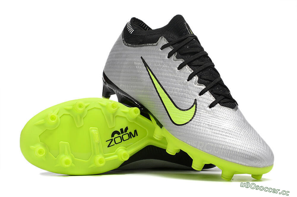 Unisex Nike Air Zoom Vapor 15 Elite SE AG Artificial Grass Low-Tops Football Boots - Silver/Green/Black 3