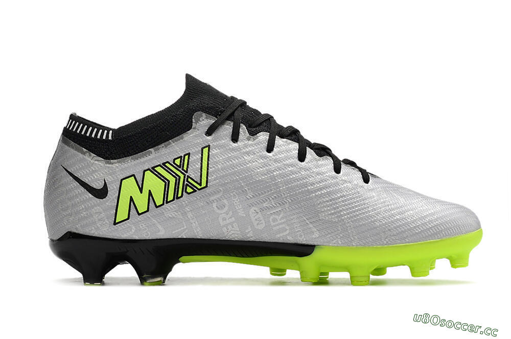 Unisex Nike Air Zoom Vapor 15 Elite SE AG Artificial Grass Low-Tops Football Boots - Silver/Green/Black 5