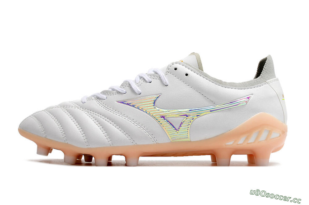 Men's Mizuno Morelia Neo 3 FG Firm Ground Low-Tops Football Boots - White/Pink 0