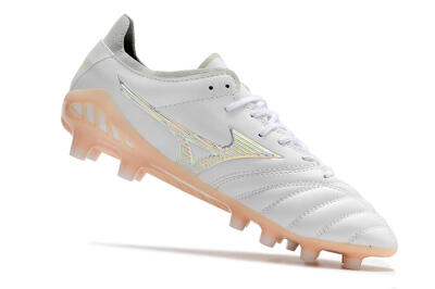 Men's Mizuno Morelia Neo 3 FG Firm Ground Low-Tops Football Boots - White/Pink