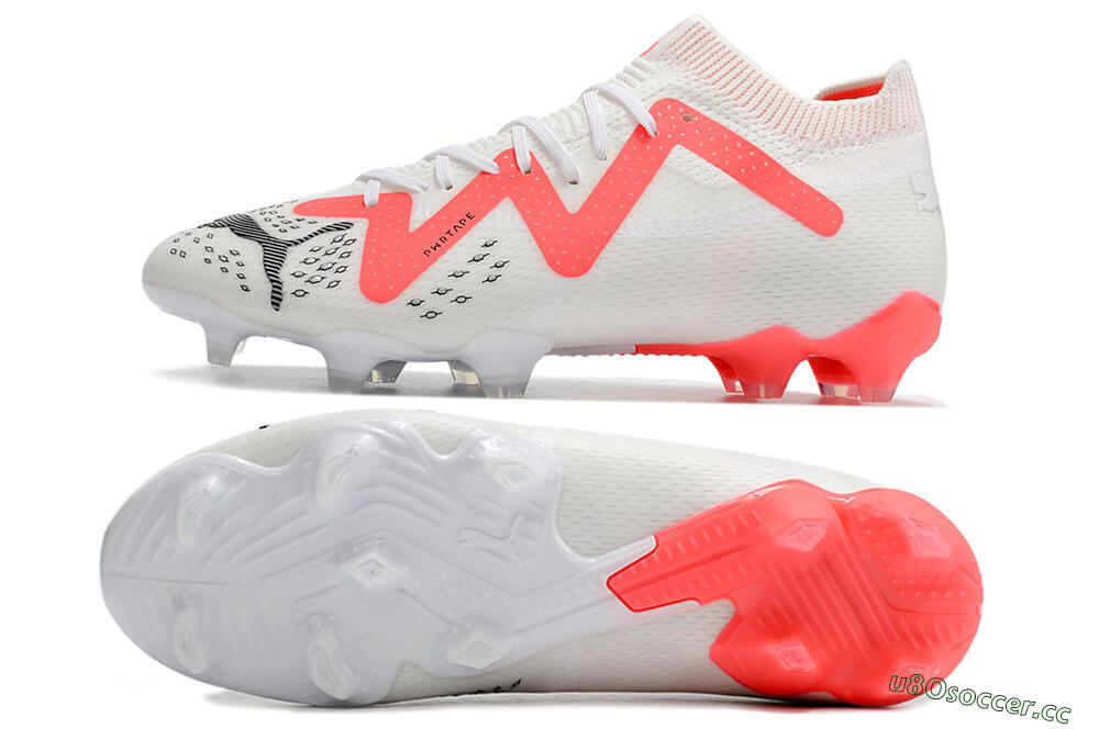 Men's Puma Future Ultimate FG Firm Ground Low-Tops Football Boots - White/Red/Black 1