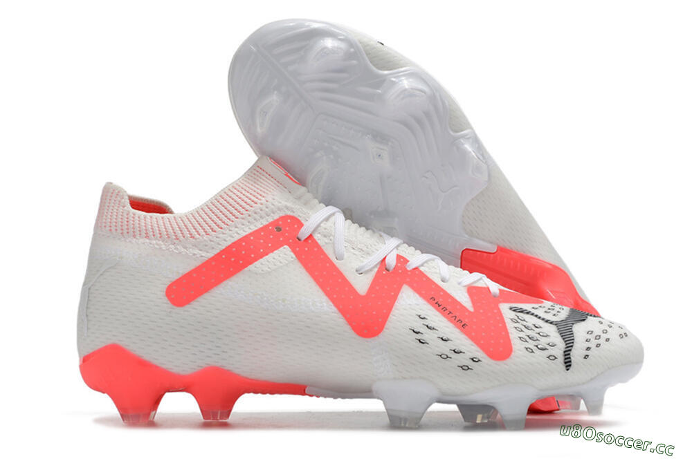 Men's Puma Future Ultimate FG Firm Ground Low-Tops Football Boots - White/Red/Black 2