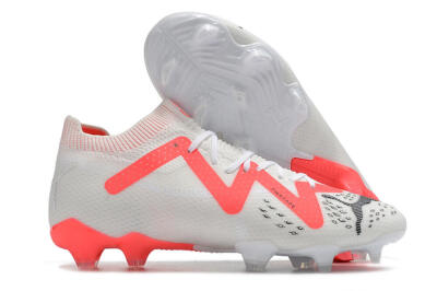 Men's Puma Future Ultimate FG Firm Ground Low-Tops Football Boots - White/Red/Black