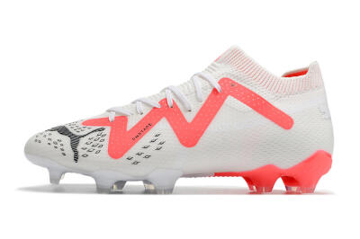 Men's Puma Future Ultimate FG Firm Ground Low-Tops Football Boots - White/Red/Black