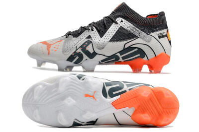 Men's Puma Future Ultimate FG Firm Ground Low-Tops Football Boots - White/Silver/Black