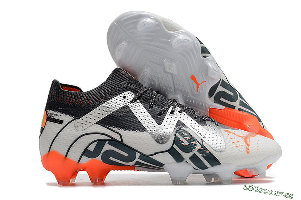 Men's Puma Future Ultimate FG Firm Ground Low-Tops Football Boots - White/Silver/Black 2