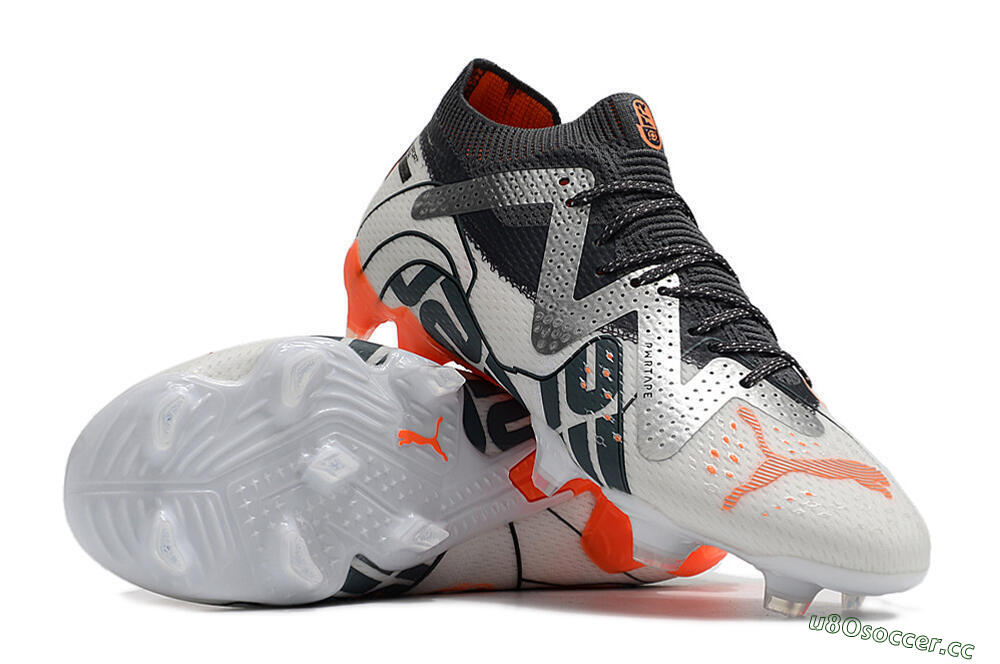 Men's Puma Future Ultimate FG Firm Ground Low-Tops Football Boots - White/Silver/Black 3