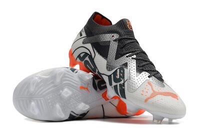 Men's Puma Future Ultimate FG Firm Ground Low-Tops Football Boots - White/Silver/Black