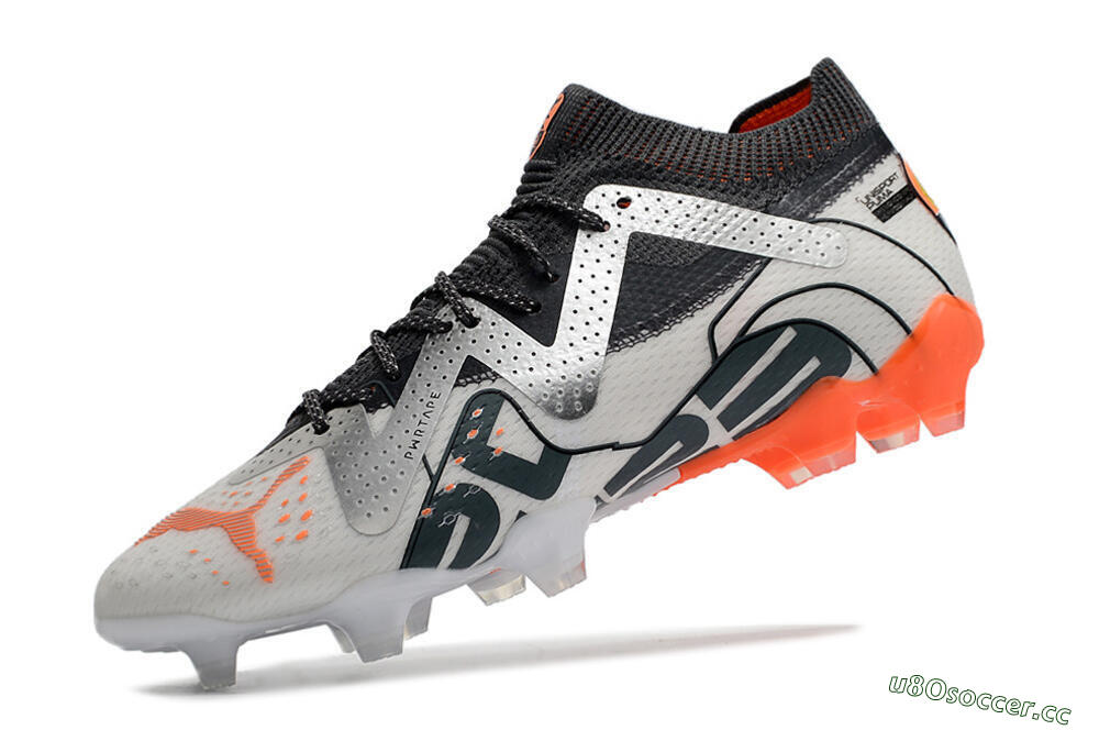Men's Puma Future Ultimate FG Firm Ground Low-Tops Football Boots - White/Silver/Black 5