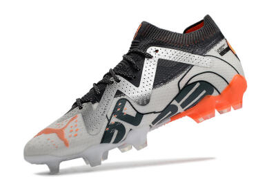 Men's Puma Future Ultimate FG Firm Ground Low-Tops Football Boots - White/Silver/Black