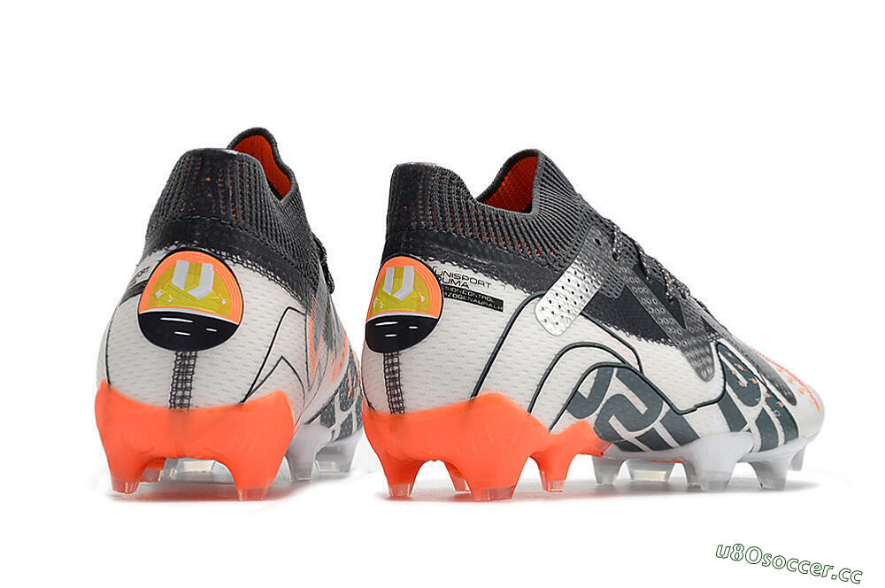 Men's Puma Future Ultimate FG Firm Ground Low-Tops Football Boots - White/Silver/Black 6