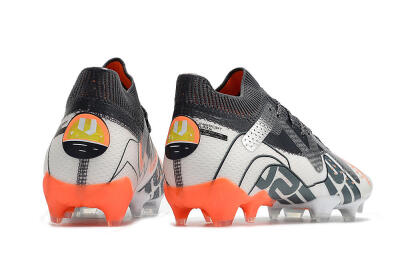 Men's Puma Future Ultimate FG Firm Ground Low-Tops Football Boots - White/Silver/Black