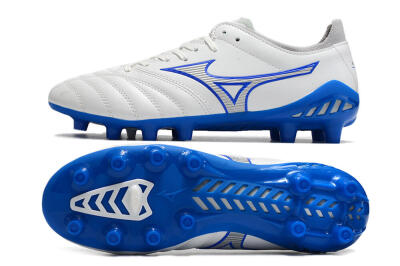 Men's Mizuno Morelia Neo 3 Pro FG Firm Ground Low-Tops Football Boots - White/Blue