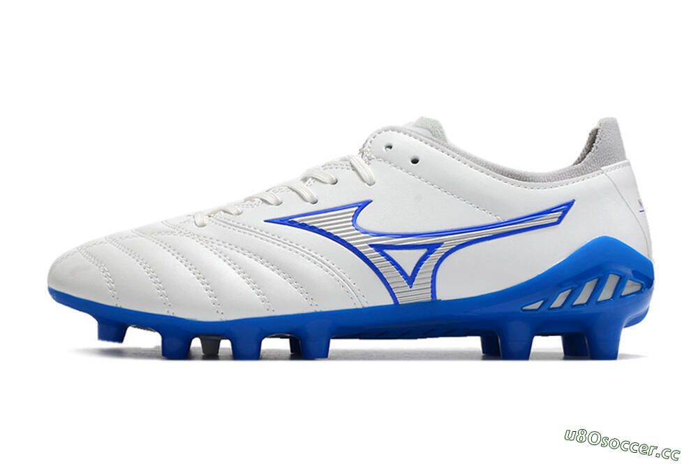 Men's Mizuno Morelia Neo 3 Pro FG Firm Ground Low-Tops Football Boots - White/Blue 0
