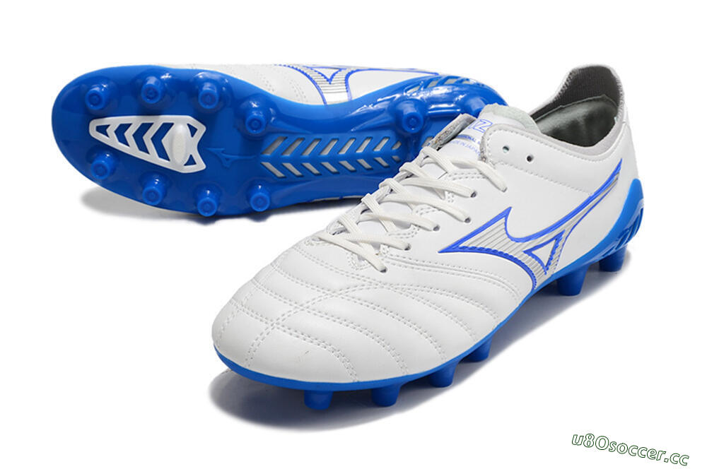 Men's Mizuno Morelia Neo 3 Pro FG Firm Ground Low-Tops Football Boots - White/Blue 3
