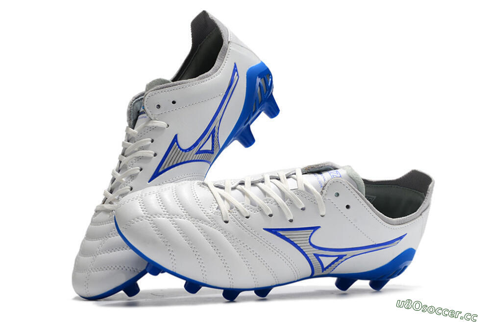 Men's Mizuno Morelia Neo 3 Pro FG Firm Ground Low-Tops Football Boots - White/Blue 5