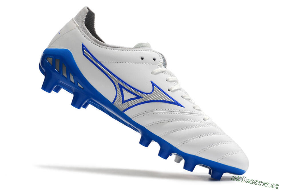 Men's Mizuno Morelia Neo 3 Pro FG Firm Ground Low-Tops Football Boots - White/Blue 6