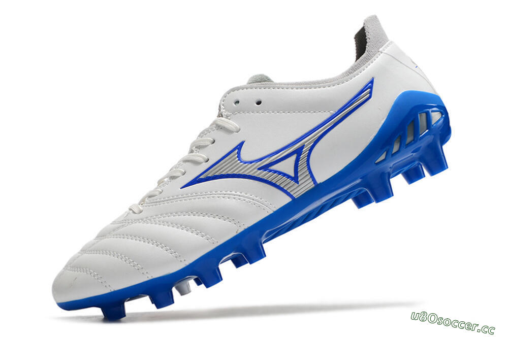 Men's Mizuno Morelia Neo 3 Pro FG Firm Ground Low-Tops Football Boots - White/Blue 7