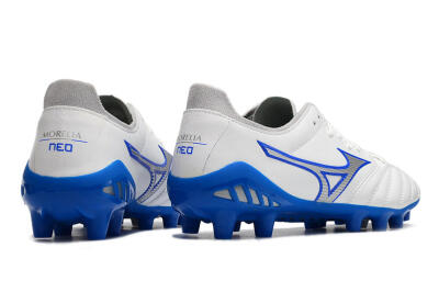 Men's Mizuno Morelia Neo 3 Pro FG Firm Ground Low-Tops Football Boots - White/Blue