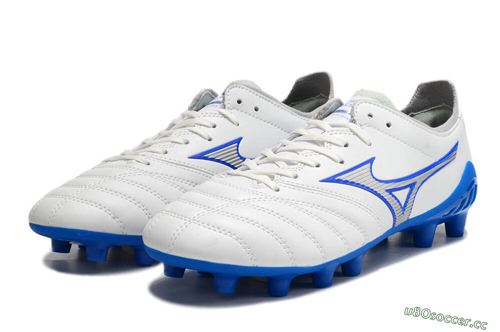 Men's Mizuno Morelia Neo 3 Pro FG Firm Ground Low-Tops Football Boots - White/Blue 9