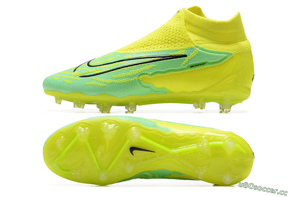 Men's Nike Phantom GX Elite DF Link FG Firm Ground High-Tops Football Boots - Yellow/Green/Black 1