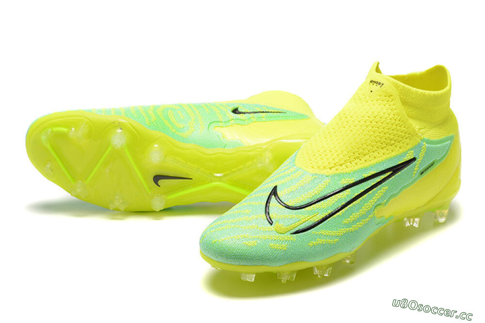Men's Nike Phantom GX Elite DF Link FG Firm Ground High-Tops Football Boots - Yellow/Green/Black 3