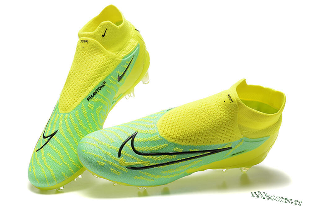 Men's Nike Phantom GX Elite DF Link FG Firm Ground High-Tops Football Boots - Yellow/Green/Black 5