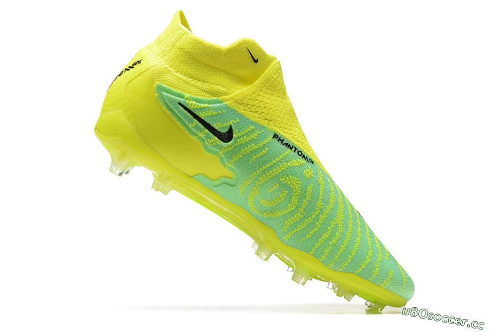 Men's Nike Phantom GX Elite DF Link FG Firm Ground High-Tops Football Boots - Yellow/Green/Black 6