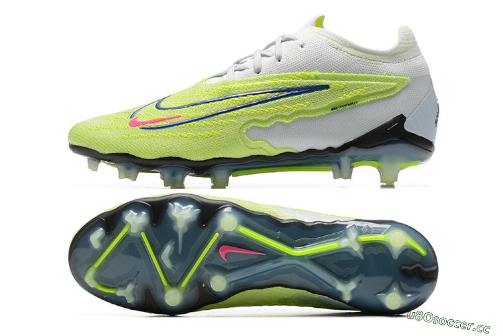Men's Nike Phantom GX Elite FG Firm Ground Low-Tops Football Boots - Green/White/Blue 1