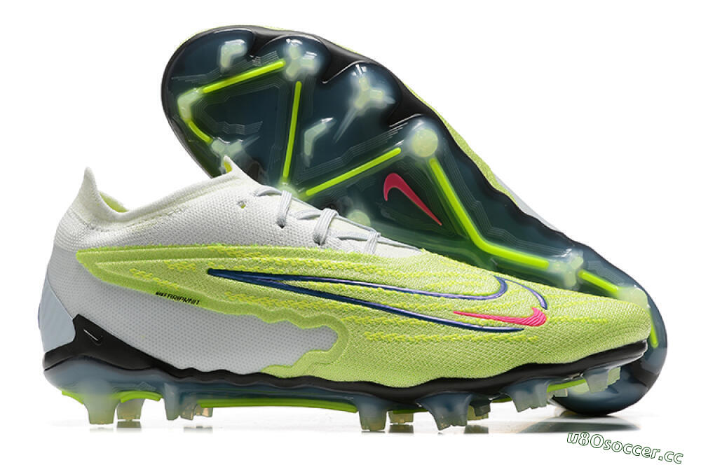 Men's Nike Phantom GX Elite FG Firm Ground Low-Tops Football Boots - Green/White/Blue 2