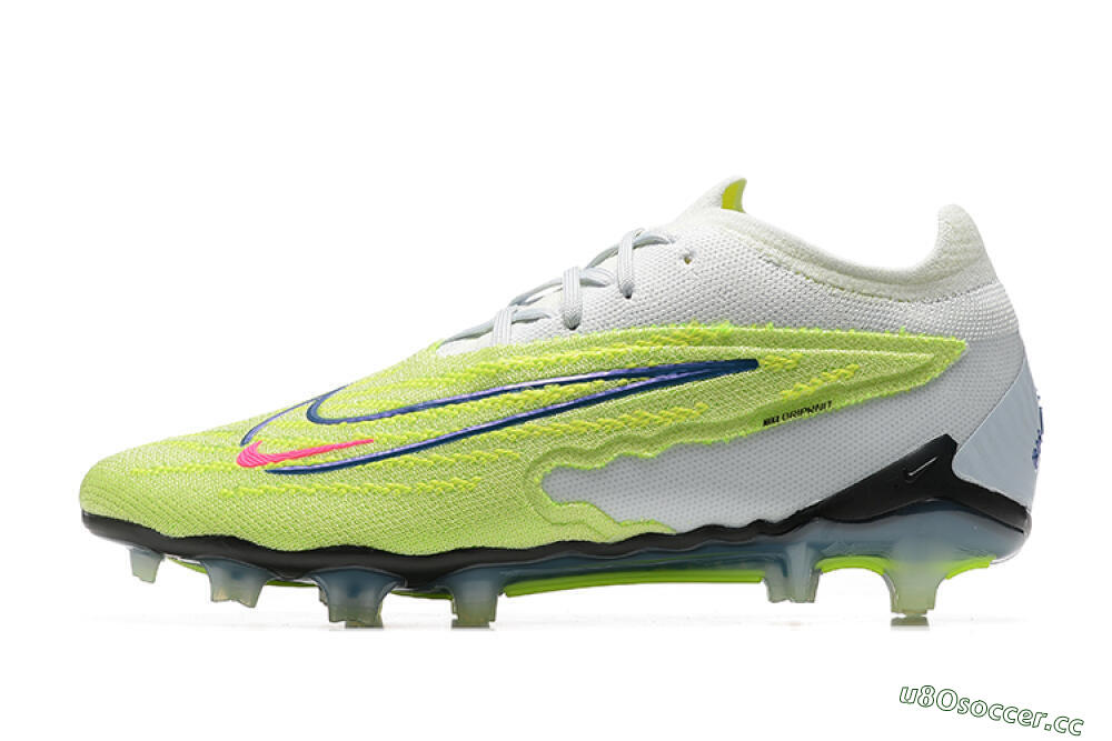 Men's Nike Phantom GX Elite FG Firm Ground Low-Tops Football Boots - Green/White/Blue 0