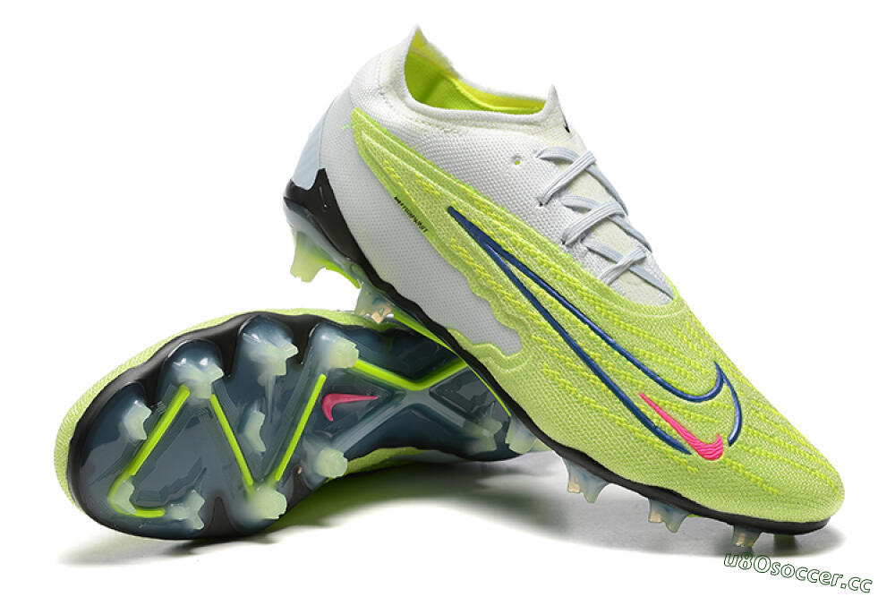 Men's Nike Phantom GX Elite FG Firm Ground Low-Tops Football Boots - Green/White/Blue 4