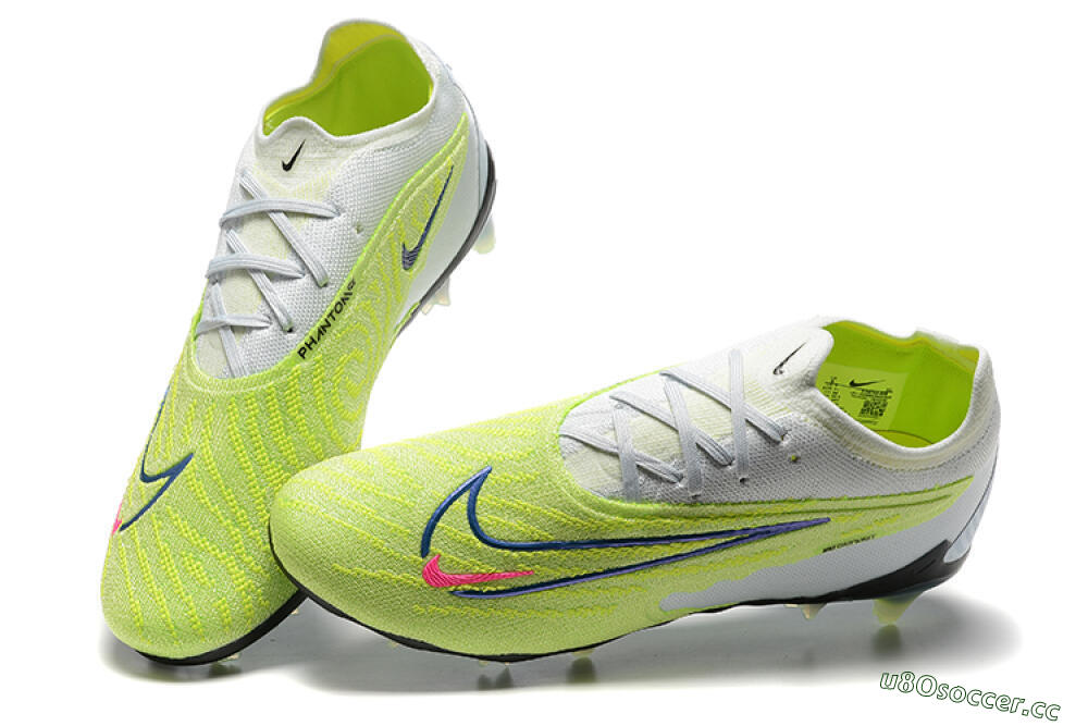Men's Nike Phantom GX Elite FG Firm Ground Low-Tops Football Boots - Green/White/Blue 5