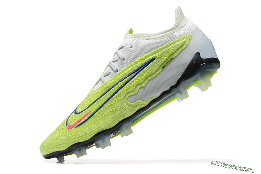Men's Nike Phantom GX Elite FG Firm Ground Low-Tops Football Boots - Green/White/Blue 7