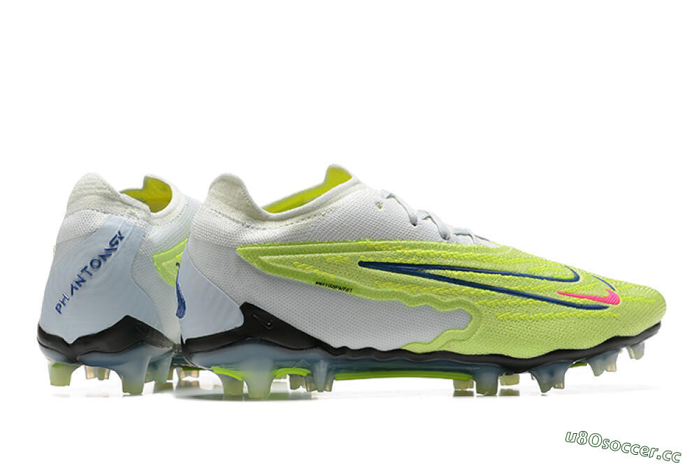 Men's Nike Phantom GX Elite FG Firm Ground Low-Tops Football Boots - Green/White/Blue 8