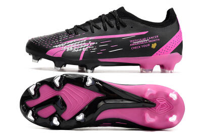 Men's Puma Ultra Ultimate FG Firm Ground Low-Tops Football Boots - Black/White/Pink